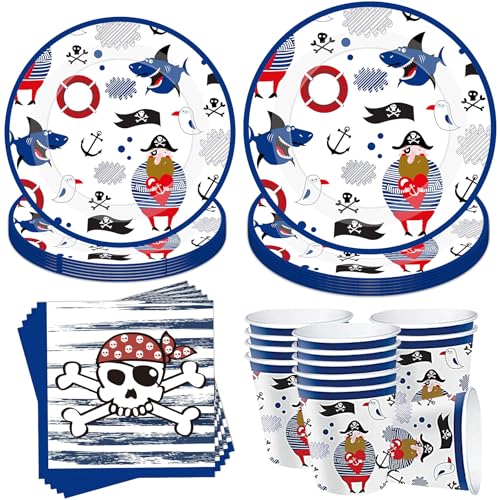 Kit Vaisselle Anniversaire,Party Set, assiettes, serviettes et gobelets, décoration de table, décoration d'anniversaire,Assiette Carton Papier Tasses...