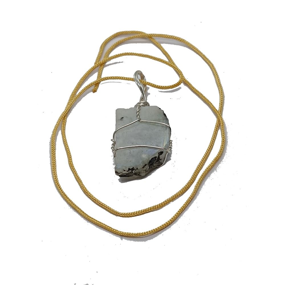 Rainbow Moonstone Rough Pendant Natural Crystal Stone Pendant Crystal Healing Gemstone for Unisex (Color : Black & White)-image-28