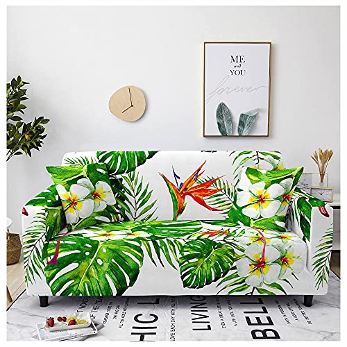 Housse de canapé extensible motif fleur blanche de qualité supérieure