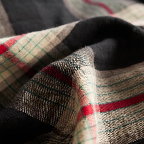 EAVD Classic Black Plaid Duvet Cover King Soft 100% Cotton Muslin Modern Red Black Grid Plaid Bedding Set with 2 Pillowcases Reversible Gingham Geometric Duvet Cover with Zipper Closure - Image 6