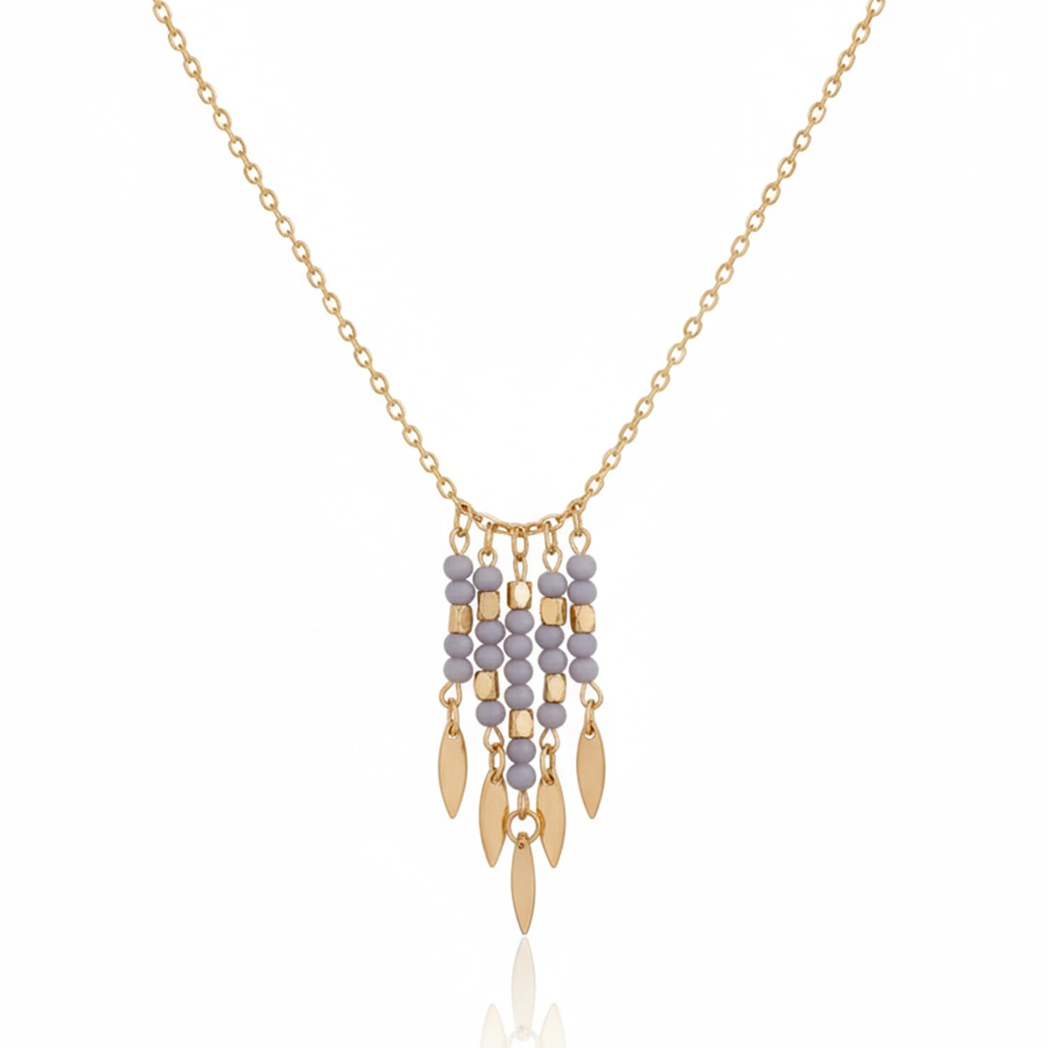 BY EVERSTYLISH Charm Necklace for Women | Beads and Dangling Leaf Pendant Necklace | Anti Tarnish Statement Necklace | Trendy Everyday Wear Fashion Jewelry for Women-image-26