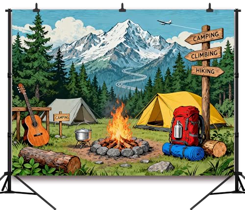 Fondo de Camping 7x5FT para Fotografía en Exterior miniatura 2