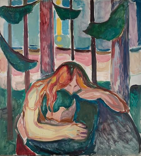 Póster de lienzo il vampiro nella foresta de Munch para decoración elegante del dormitorio