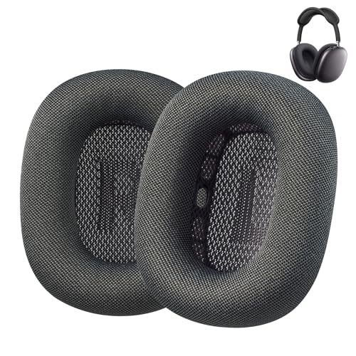 AHG Accessory House Global Almohadillas de repuesto mejoradas para Airpods Max compatibles con auriculares Apple AirPods Max (gris espacial). Malla forrada de silicona, espuma de alta densidad, imán