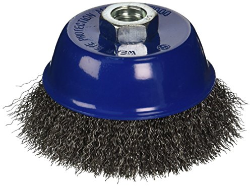 Image of Mercer Industries 188030 - 4 inch x 5 /8 inch-11 Crimped Cup Brush, .014 Carbon Steel Wire