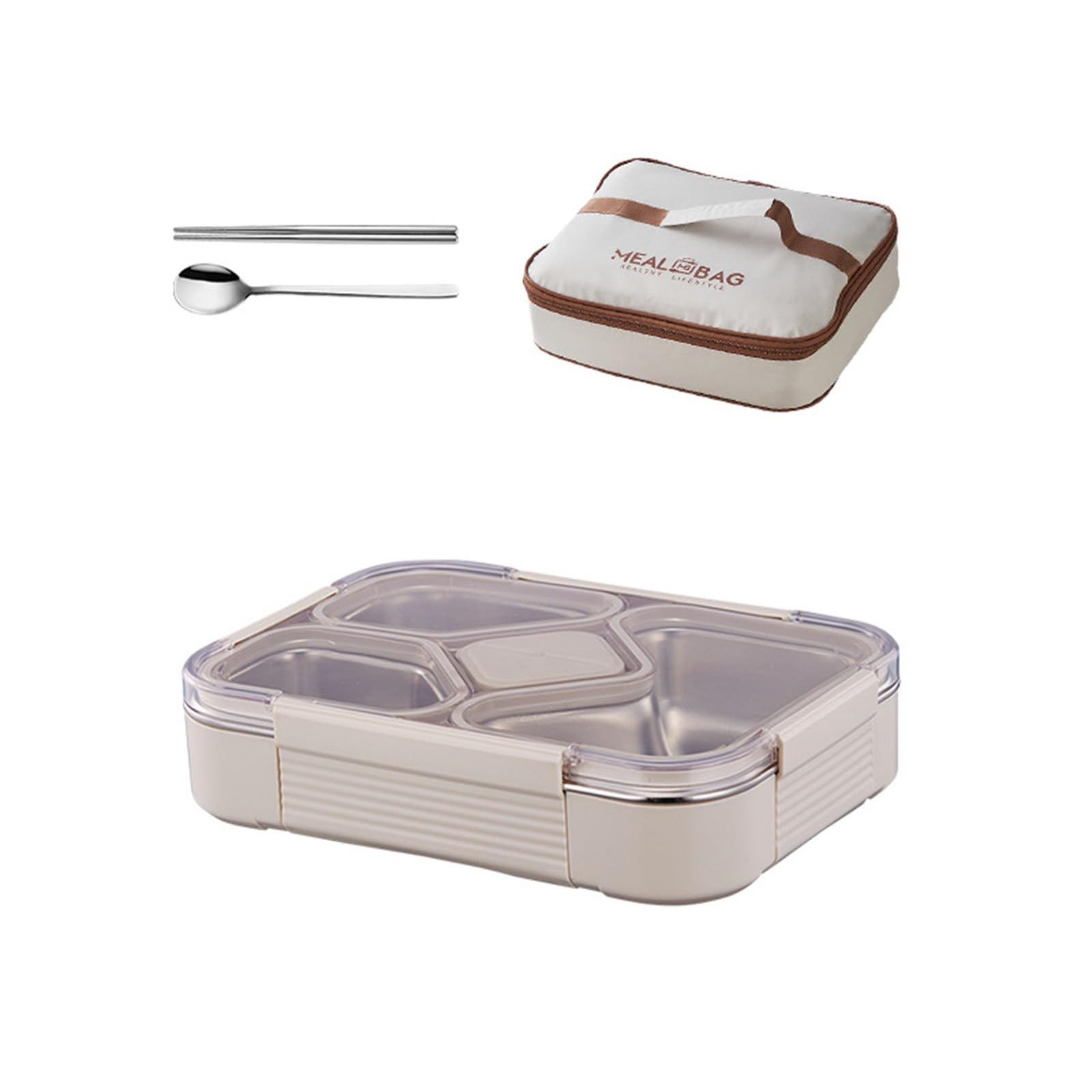 Jazuaiao 304 Stainless Steel Meal Preparation Container with Silicone Seal Leak Proof for Students and Daily Commuting Insulated Lunch Box for