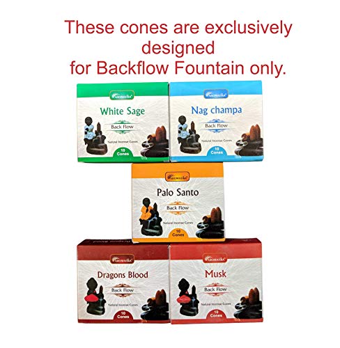 Aromatika Natural Masala Backflow Incense Cones Combo 'A' of 5 Packets Consists Total