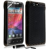 Custodia cover custodia Gel Damier trasparente per Motorola RAZR XT910 colore nero + pennino + pellicola
