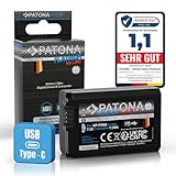 PATONA Platinum Akku NP-FW50 1100mAh USB-C kompatibel mit Sony Alpha 7 A7 A7S A7R A7II A6000 A6300 A6400 A6500 RX1R III DSC-RX1RM3 ZV-E10 DSC RX10 Mark II III IV NEX-3 NEX-5 NEX-6 NPFW50