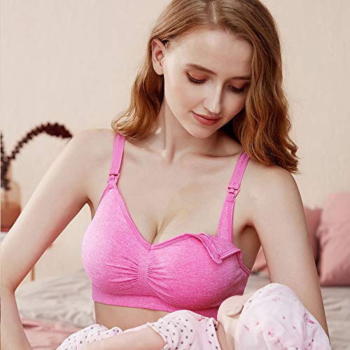mmknlrm Sutiã de amamentação feminino sutiã de maternidade sem costura com clipes de lembrete, roupa