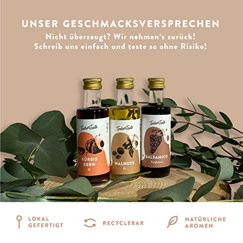 TIMBER TASTE® Ostergeschenke für Frauen - 5 nussige Öle Geschenk mit erlesenen aromatischen Sorten für Genießer & Feinschmecker | Geschenkset Frauen premium Gourmet Öl Probierset ideal zu Ostern
