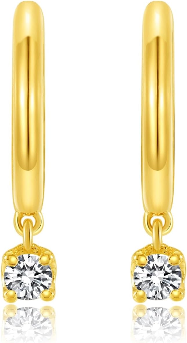 14k Solid Gold Diamond Earrings Series,DEF VS~VVS, No fading, No allergies, Non gold-plating,Lab grown Diamond