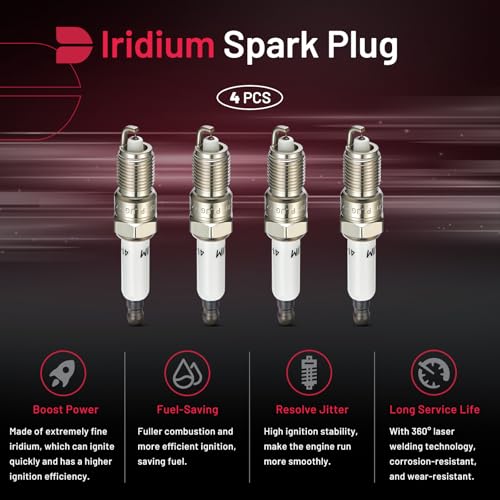 Image of BDFHYK 41-110 Iridium Spark Plugs Compatible with Buick LaCrosse,Compatible with Cadillac Escalade,Avalanche Impala Silverado 2500 HD Suburban 3500 HD Tahoe,Savana Sierra Yukon 4.3L 5.3L 6.0L Set of 4