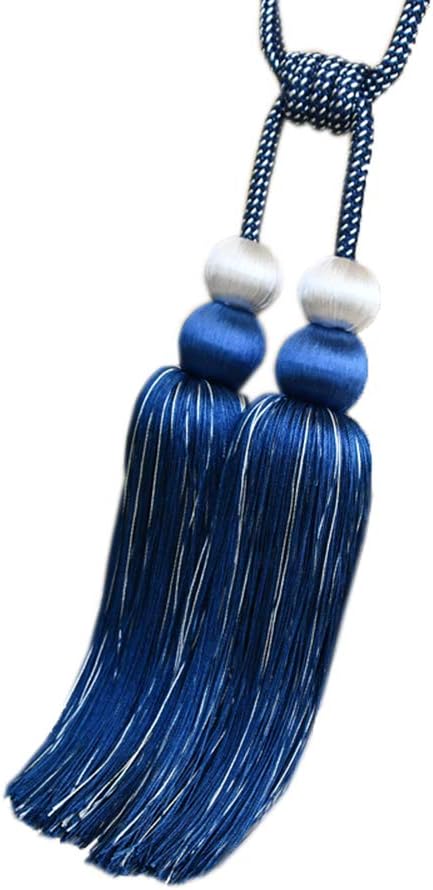 1 Pair Double Ball Style Tassels Curtain Tiebacks Holdbacks Home Decorative Curtain Rope Tiebacks Curtain Buckle for Living Room & Bedroom Decoration (Orange)