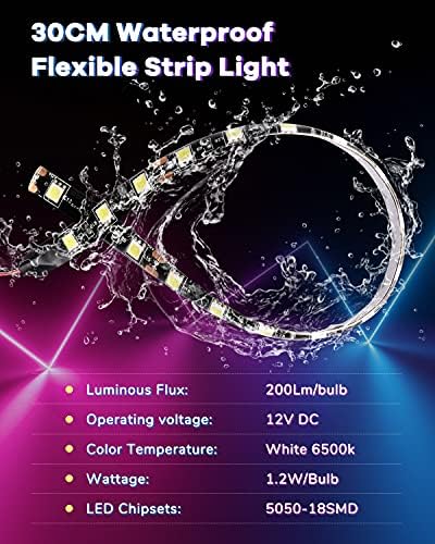 Alopee Lot De 6 30CM 11.8 "Rouge 5050 18SMD LED DC 12V Bande