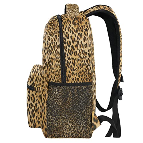 Vdsrup Vintage Leopard Print Backpack For Girls Kids Boys Chic Animal Print School Book Bag Waterproof Student Laptop Backpacks College Carrying Bags Casual Durable Lightweight One Size #TOP6
