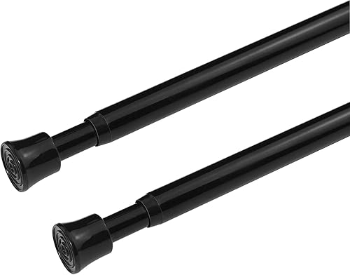 KXLife 2 barras de tensión de ventana pequeñas ajustables de 17 a 28 pulgadas, barra de tensión extensible para cortinas de ventana de sótano,