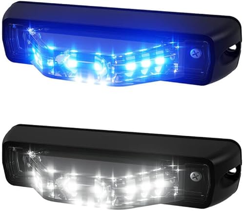 Abrams Flex 180 - Cabezal de luz LED ámbarrojo de montaje en superficie 64 W - 16 LED Clase SAE 1 Gran angular debajo del espejo LED de emergencia