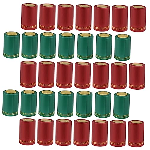 OFFSCH 200pcs Red Wine Cap Wine Bottle Shrink Film Cork Stopper Wine Bottle Corks Shrink Bottle Wine Sleeves Wine Bottle Cover Bottle Tops Heat Shrink Capsules Wine Shrink Tabs Plastic
