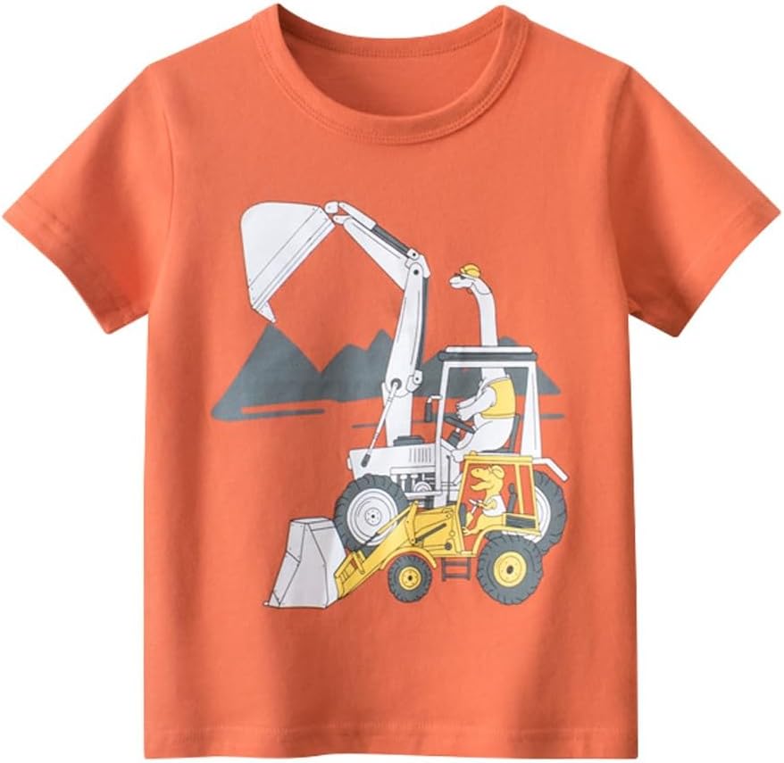 Boys' 4-Pack Excavator Short Sleeve Crewneck T-Shirts Top Tee Size 2-7 Years Toddler Boys' Value Pack Cotton T-Shirt - Image 4