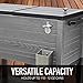 Permasteel 80-Quart Outdoor Patio Cooler with Wheels | Beverage Rolling Cooler for Backyard Deck, PS-A205-80QT-GY, Wood Grain Accent, Gray
