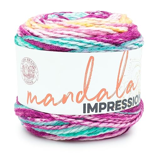 Image of Lion Brand Yarn Mandala Impressions, Bulky Yarn, Sunset, 1 Pack