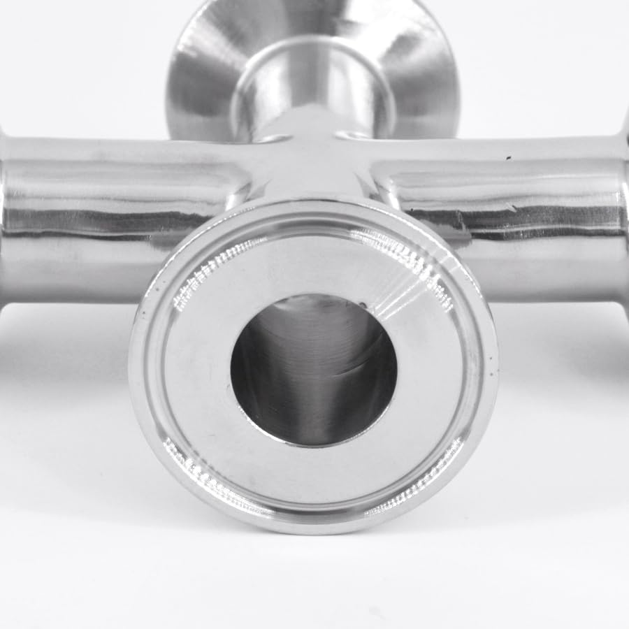 3/4" 19mm Pipe OD x 1.5" Tri Clamp Cross 4 Ways Splitter SUS 304 Stainless Fitting Homebrew Beer Wine
