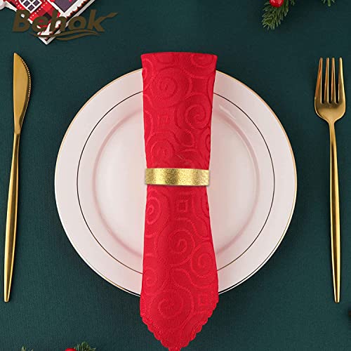 Behok 10 Pack Semicircle Antique Gold Napkin Rings For Table Settings Wedding Christmas Party Dinner Table Metal Napkin Rings #TOP5