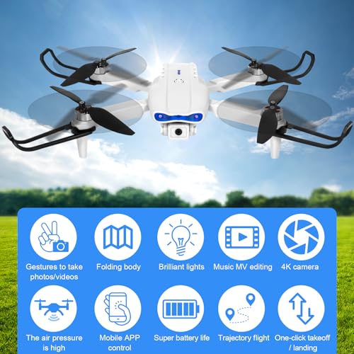 Drohne mit Kamera 1080P HD für Kinder, WiFi FPV Drone für Anfänger, RC Quadcopter mit 2 Akku, Schwerkraft Sensor, 3D Flip Mode, Ein-Tasten-Start/Landung, Höhenhaltemodus, Headless Mode – Bild 3
