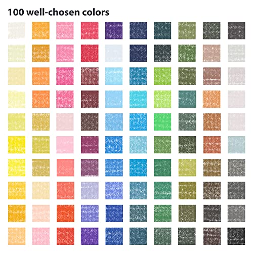Colour Block 100Pc Wooden Case Soft Pastel Art Set For Beginners And Experienced Artists, Assorted Colors Square Chalk Pastels Art Supplies For Drawing, Blending, Shading #TOP3