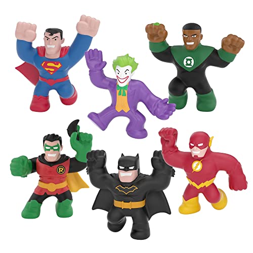 Heroes of Goo Jit Zu DC Mega Mini 6 Pack - Squishy, Stretchy, Gooey Mini Heroes - The Flash, Batman, Superman, The Joker, Green Lantern and Robin Multicolor 41415