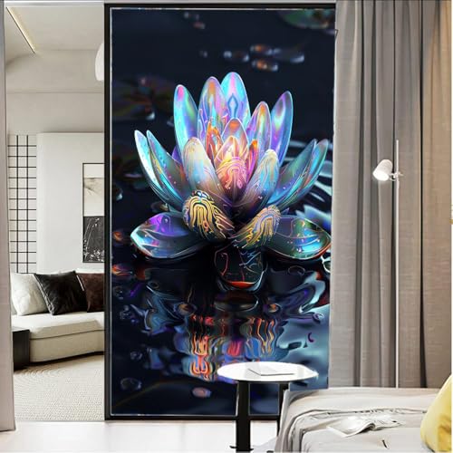 Vinilo para ventana Privacy Film Water Lotus 35.4x63 pulgadas miniatura 3