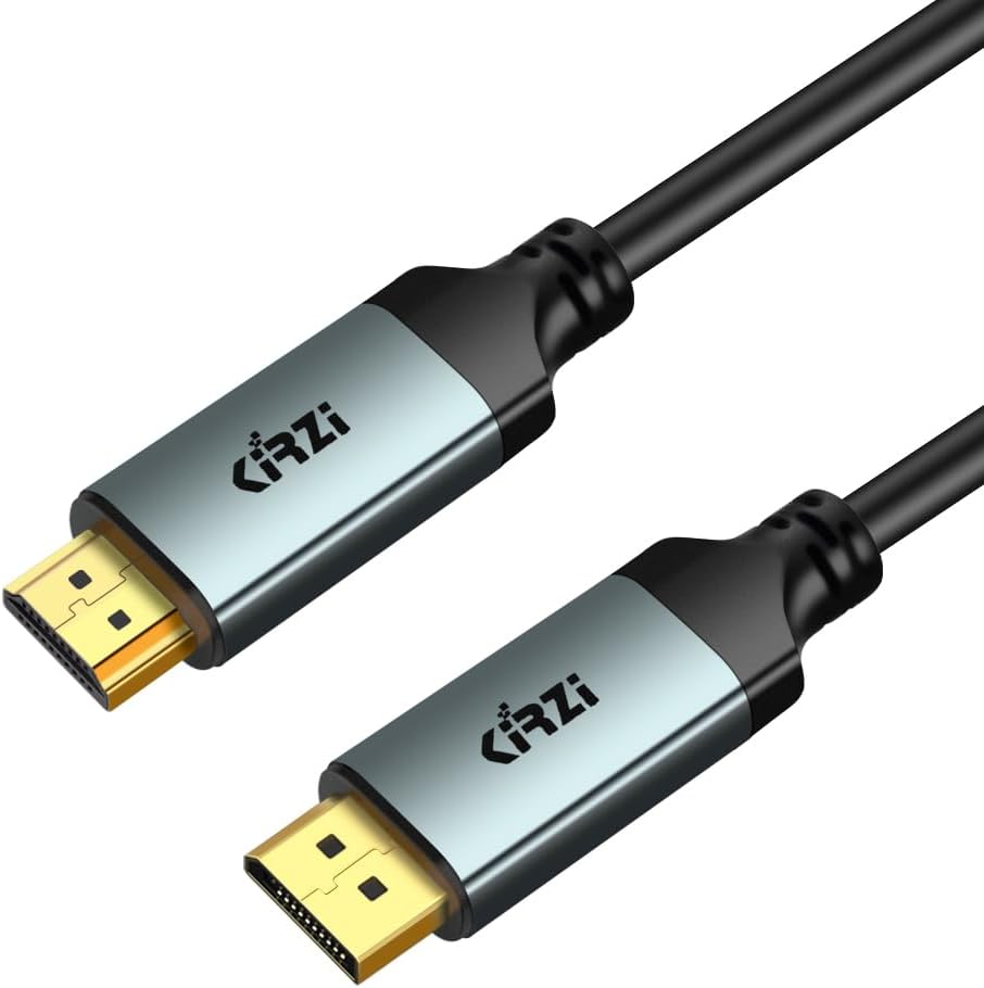 4K DisplayPort to HDMI, 20ft Uni-Directional DP (Source) to HDMI (Display) 1.4 Cable, 4K@30Hz, 2K@60Hz, 1080P Full HD,for DellMonitor, Projector (Grey) (20ft)