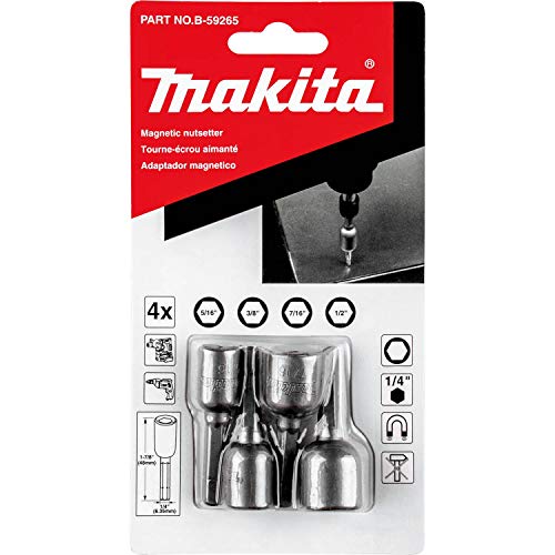 Makita B-59265 4 Pc. Magnetic Nutsetter Set, 5/16", 3/8", 7/16", 1/2" - image 5