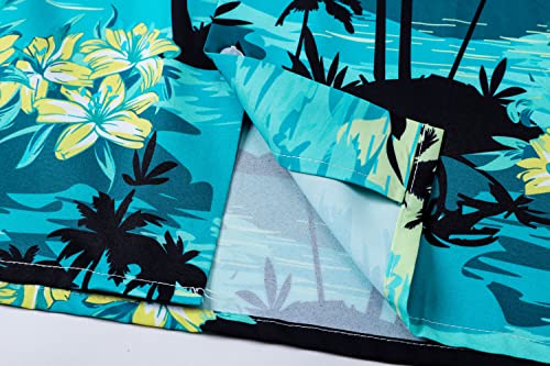 Image of Cromoncent Matching Hawaiian Outfits for Family, Dad and Son Matching Luau Beach Tropical Shirts Mommy Daughter Tropical Sets