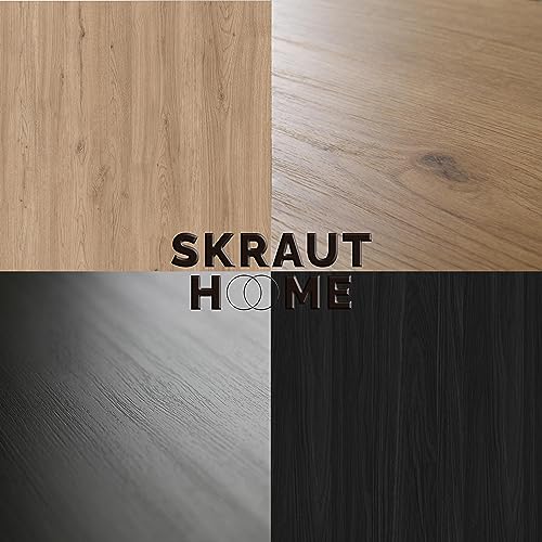 Skraut Home | Mueble TV | Televisión | Muebles de salón, almacenaje | 200x45x35cm | para TV hasta 80" | Chimenea eléctrica | Estilo Moderno | Roble y Negro - imagen 8