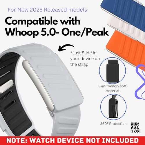 Image of Premium Sports Strap for Whoop 5.0 - One & Peak 2025 Released Band Replacement Strap Accessory | Ultra Soft Felt | Sweat Resistant, Silicone Band for Fitness, Workouts (Device Not Included) (Grey Black)