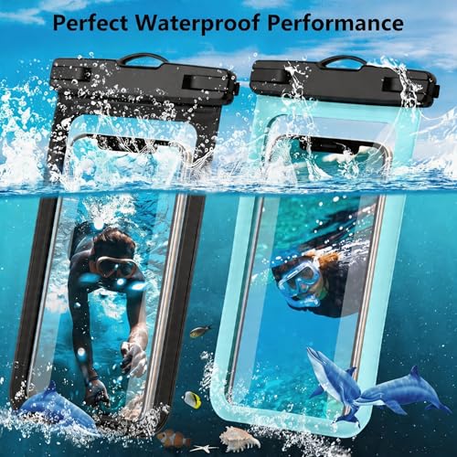 2Pack 7-Inch Phone Pouch – Compatible con iPhone 16 Pro, 15, 14, 13, 12, 11 Pro Max, XS, Plus; Bolsas Secas para Buceo, Natación y Actividades en la Playa blanco miniatura 7