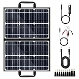 42W Foldable Solar Panel, Monocrystalline for Excellent Efficiency, Portable Outdoor Camping & Emergency Charger with Multiple Cables, Adaptors, 22.4 x 16.6 in