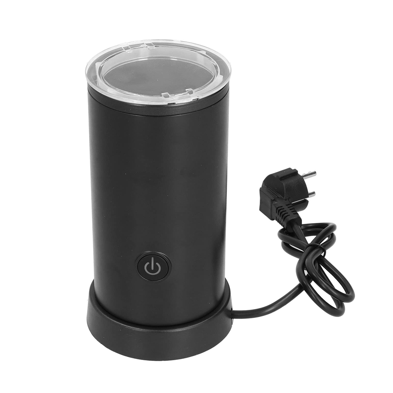Kikumi Espumador de Leche Automático, Calentador de Leche Eléctrico, Espumador de café para Uso Doméstico, Enchufe UE 220V - 240V (Normativas europeas (cuerpo negro, fondo negro))