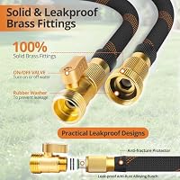 Garden Hose 100ft, 2026 New Flexible Water Hose with 10 Function Nozzle, Solid Brass Fittings, Lightweight, No Kink, Leak-proof, Durable Fabric Hose for Gardening, Cleaning, Car Washing — image 5