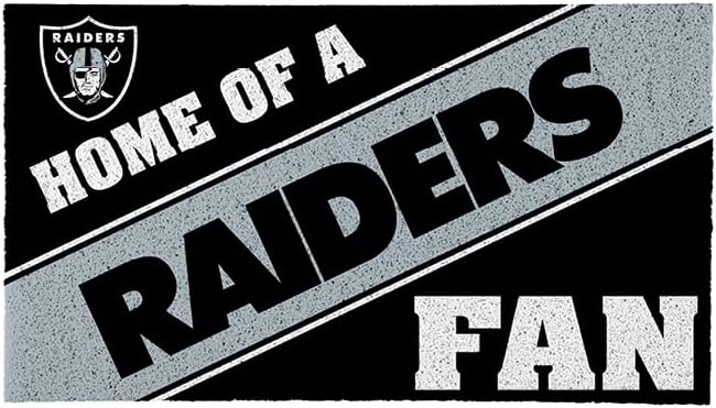 Team Sports America Oakland Raiders, Officially Licensed Door Mat 28 x 16 Inches Indoor Outdoor Sports Fan Rug