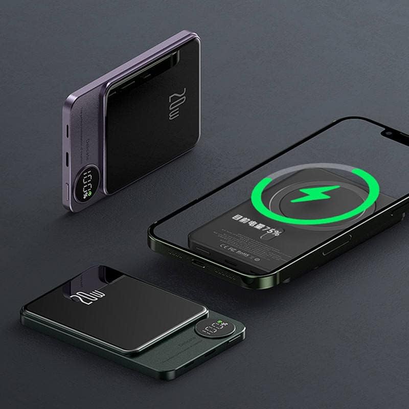 Miniatura 2 de KAPAN Banco de energía inalámbrico magnético portátil ultradelgado de carga rápida, batería de 10000 mAh, 20 W, banco de energía de carga compatible