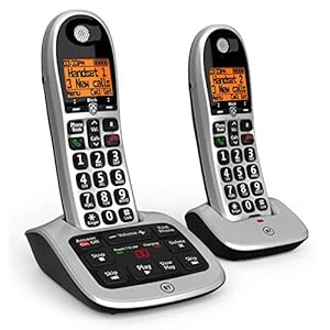 BT 4600 Cordless Landline House Phone with Big Buttons, Advanced Nuisance Call Blocker Digital Answer Machine, Twin Handset Pack