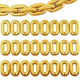 Gold Foil Chain Balloons, 24PCS Giant Chain Balloon Garland for 80s 90s Hip Hop Party Decorations, Jumbo Chain Link Balloons for Retro Theme Birthdays Graduations Weddings Arch Supplies (16inch)
