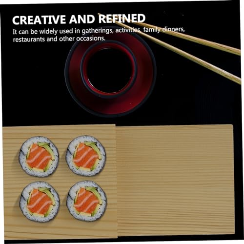 Plato creativo para sushi con almacenamiento de madera miniatura 4