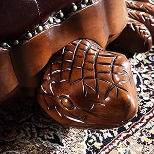 Wood ottoman footstoolsofa stoolwood ottoman foot rest leather upholstered vintage turtle footrest stool with wheels for living room  urban country home decor
