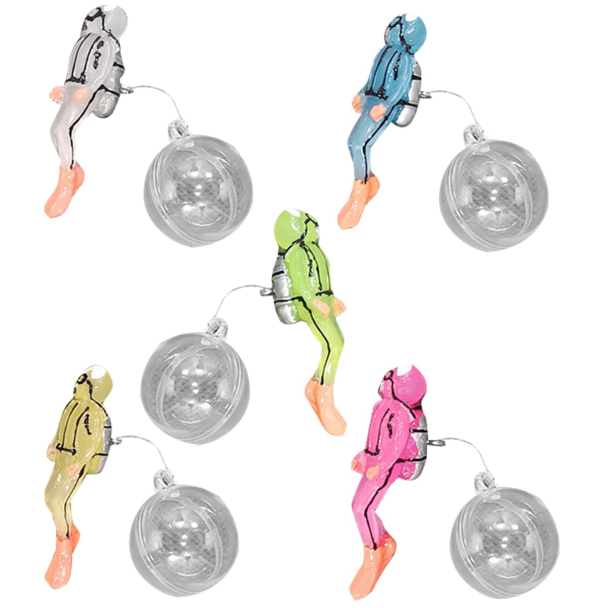Cabilock 15 Juegos Buzo Resplandeciente Pequeña Decoración del Acuario Tanque Decoraciones Flotantes para Peceras Escafandra Autónoma Diversos Decoraciones De Peceras Condujo Resina