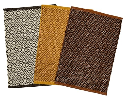 Image of House2Home 100% Cotton Door Mat | 3Pc. Combo | 40x60cm | Side Binding - Available in Multi Color Combination