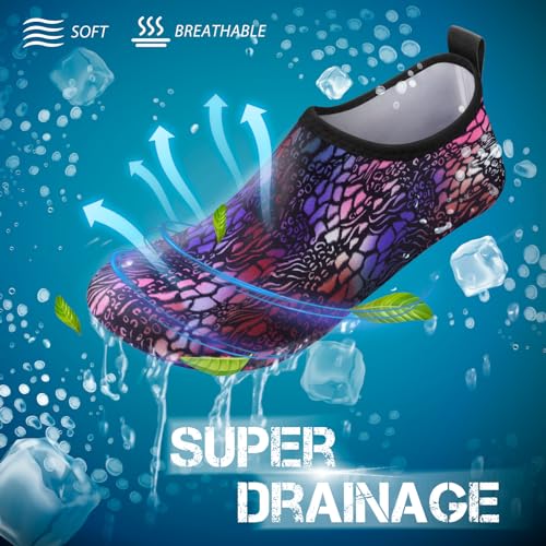 Image of SIMARI Water Shoes for Women Men Swim Aqua Socks Beach Pool Essentials Barefoot Surf River Boat Kayak Sea Yoga Sand Exercise Sport Accessories Breathable Quick-Dry Adult Youth Kid Size SWS001